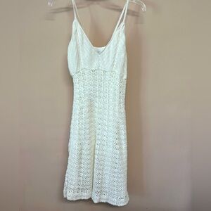 White Crochet Slip Dress Size Small